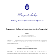 V?culo al Proyecto de Ley de Emergencia Aeronáutica.
