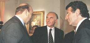 El Dr. Cavallo con el Presidente electo y su vicepresidente momentos antes de el programa de almuerzos de Mirtha Legrand