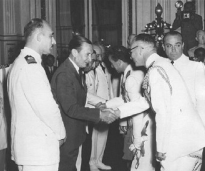 Durante la jefatura de la Casa Militar en 1958 con el Presidente Aramburu.